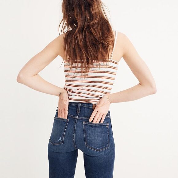 TALL Madewell Slim Straight Mid- Rise Stretch Jeans 23 Tall - Picture 3 of 13